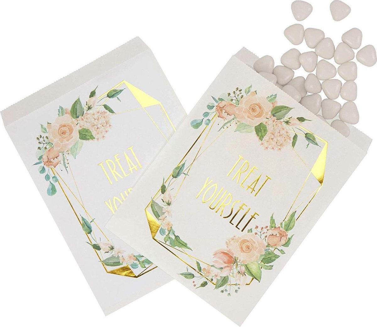 Snoepzakjes Treat Yourself - 25 stuks - Floral | Bruiloft - Communie - Kinderfeestje