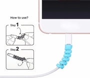 Kabel beschermer | Kabel beschermer Spiraal 6 stuks blauw | Voor o.a. Apple iPhone