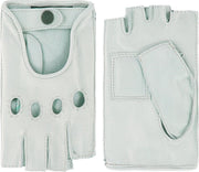 Leren autohandschoenen dames met halve vingers model Las Vegas Color: Canvas