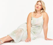Maxi-jurk met tropische print - Licht Groen