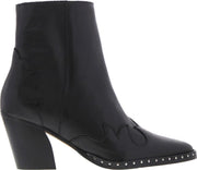 Tango | Ella oblique 12-b black leather boot - black heel/sole/studs welt | Maat: 41