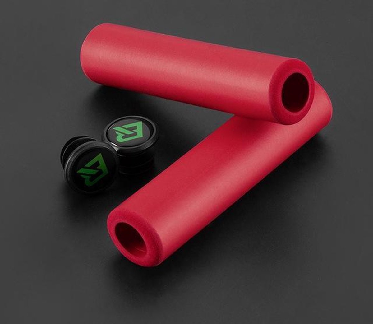 Rockbros - siliconen handvatten - 22.2mm - Inclusief 2 stuurdoppen - ROOD