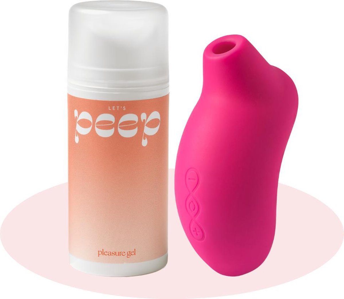 Pleasure Set – Sona Luchtdruk Vibrator (Lelo) + Glijmiddel Let's Peep - Het perfect cadeau onder de lakens