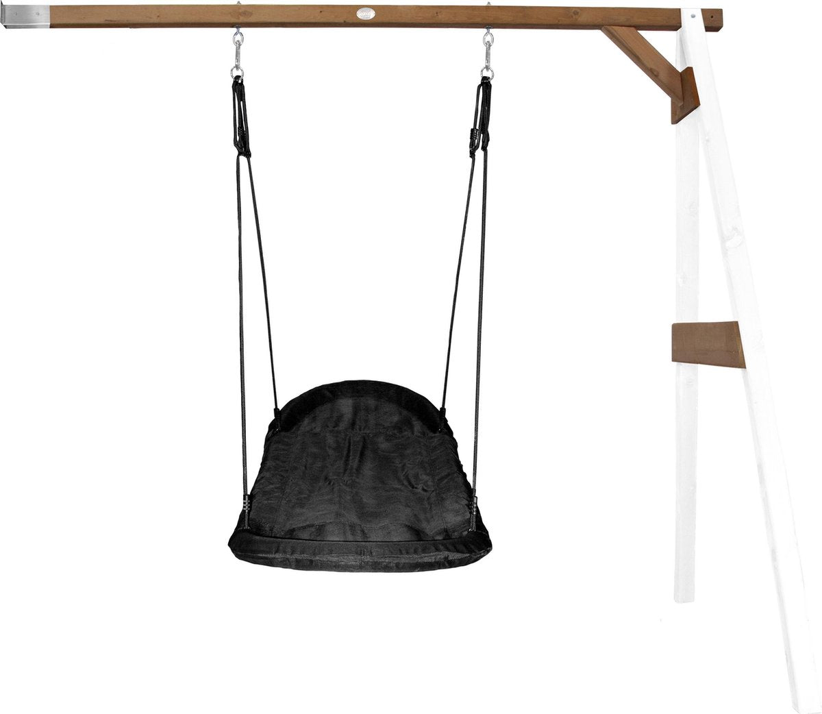 Roxy Nest Aanbouwschommel Wit/bruin - FSC100% Hemlock hout - 1 nest schommel en 2 grondankers