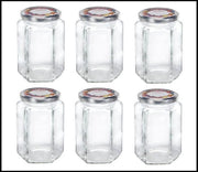 Leifheit 3211 Jampot Zeshoekig 770ml Glas/Zilver (set van 6 stuks)