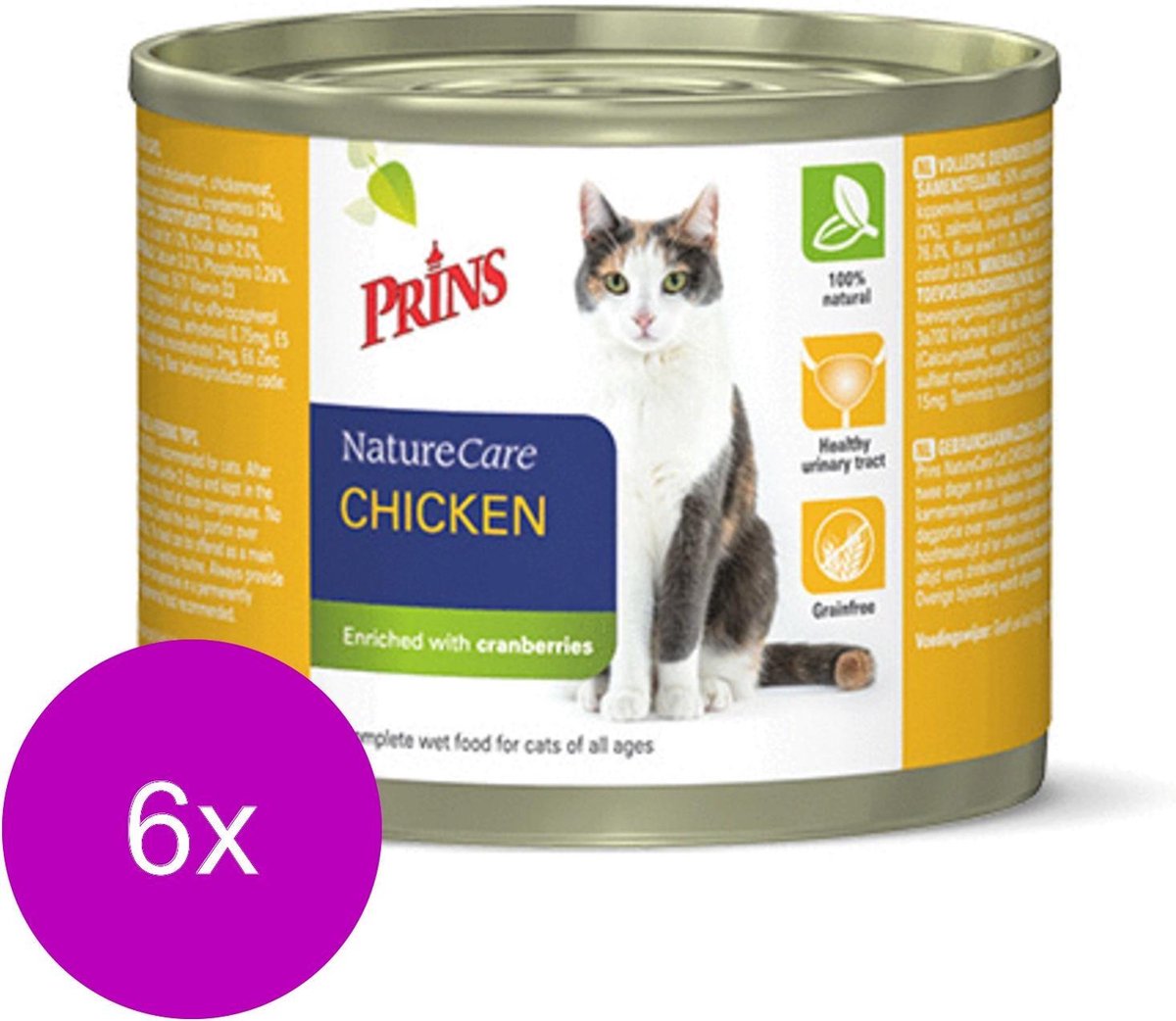 Prins Naturecare Cat Kip - Kattenvoer - 6 x 200 g