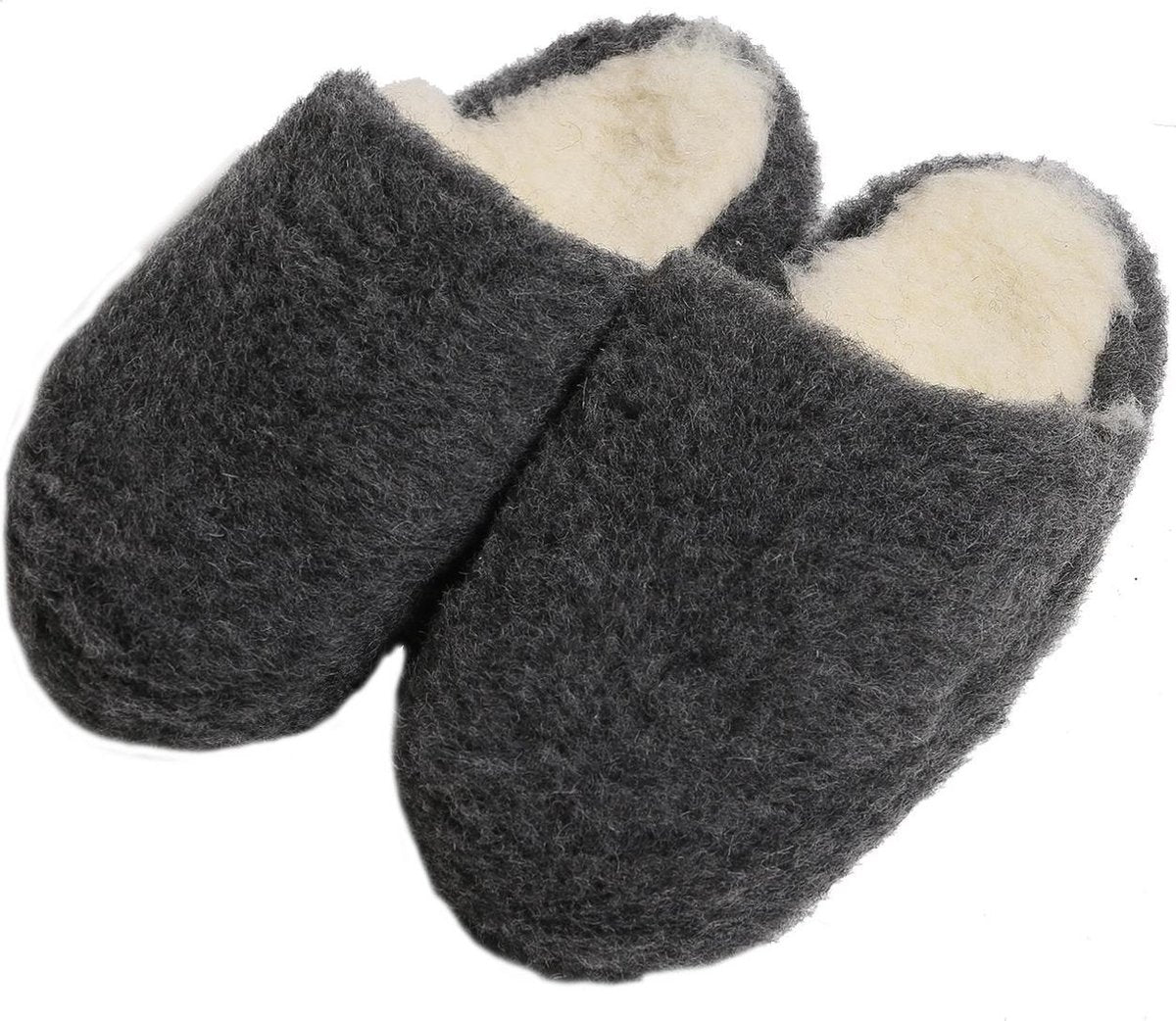 Alwero Sloffen Unisex Basic - Antraciet - Wol - Maat 35/36