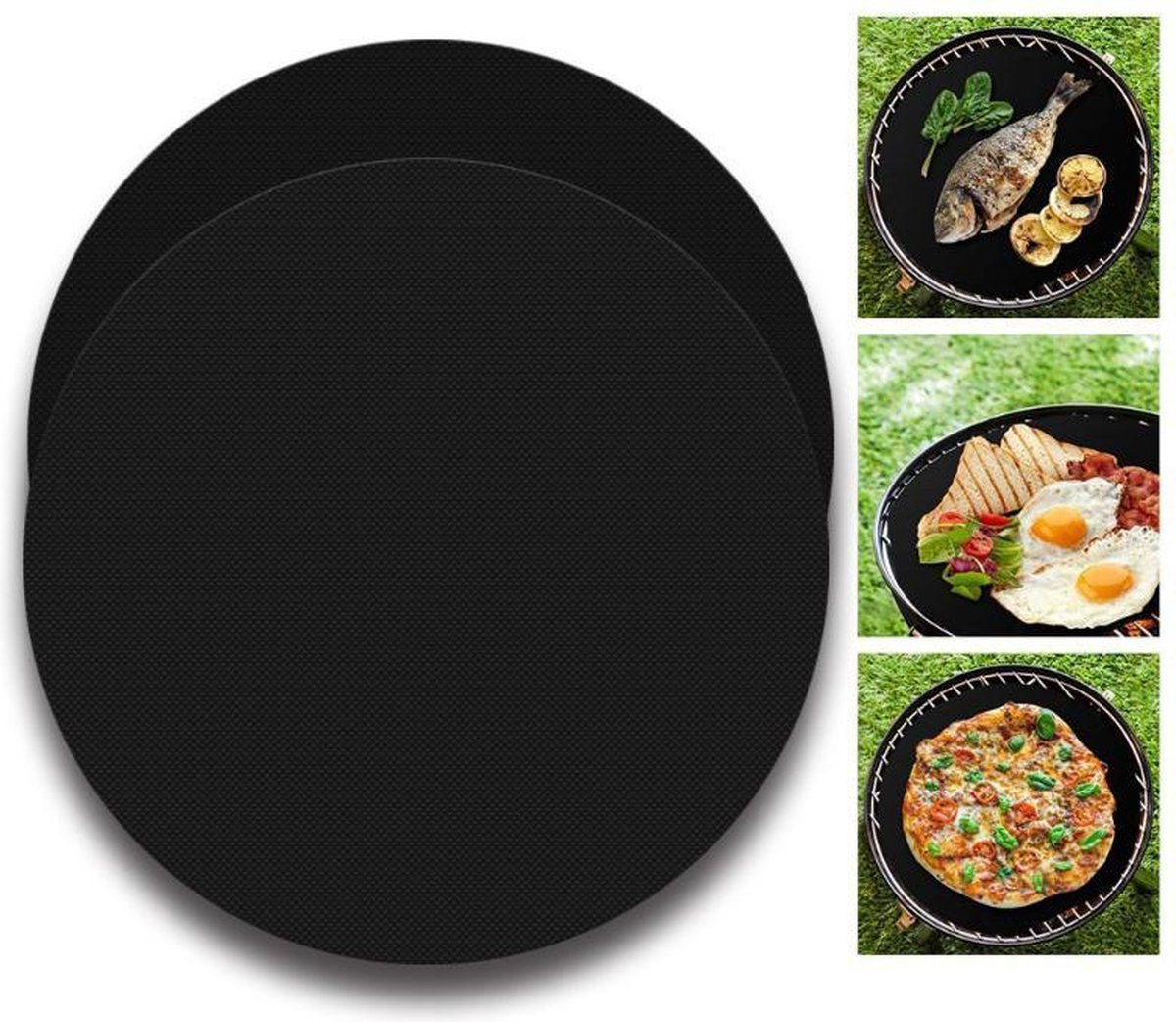 Veex 2 stuks BBQ Anti-aanbakfolie - Herbruikbaar - Ø 40cm