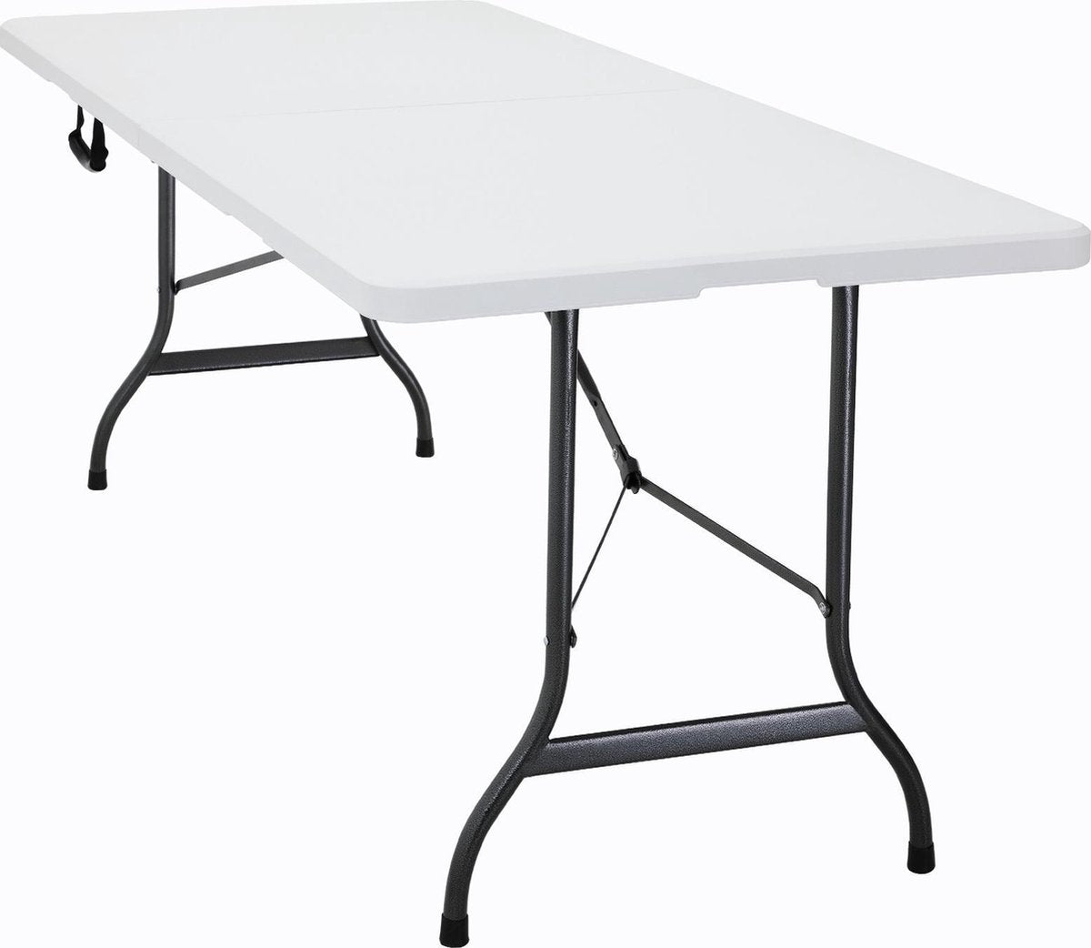Casaria Opvouwbare tuintafel wit kunststof 220x70x72cm