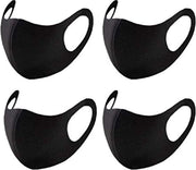 4x FASHION Mondkapje - ZWART - Mondmasker - Wasbaar - Mondkapjes - Black - Facemask - Mouth mask - Herbruikbaar - Adembescherming - Mannen