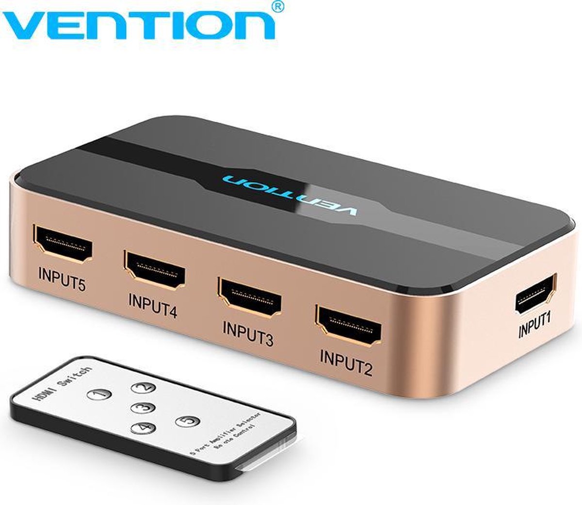 Vention 5 in 1 uit HDMI Switch met afstandsbediening 4K 3D 1080P