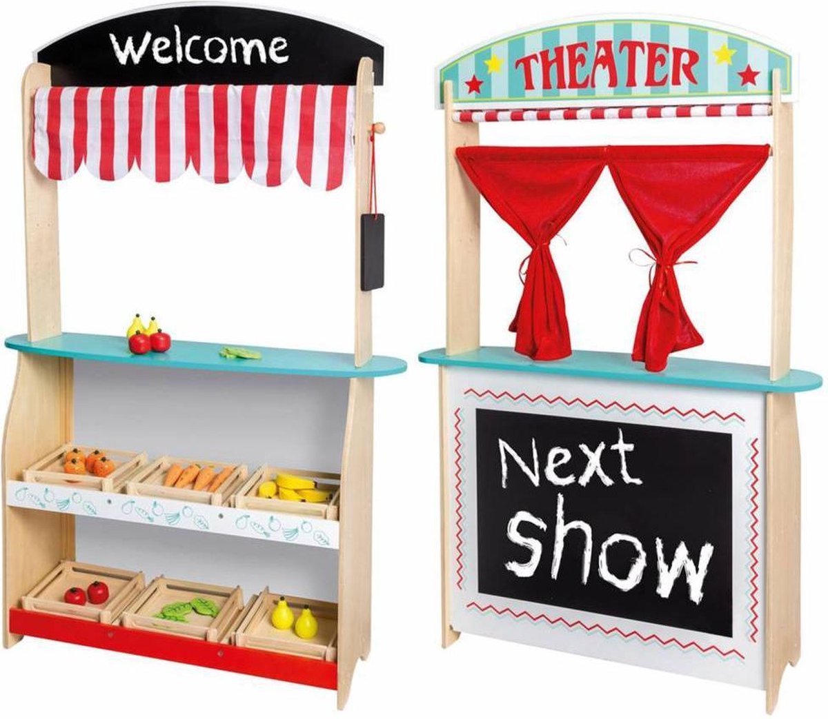 Jouéco 2 in 1 Theater en Winkel met Accessoires