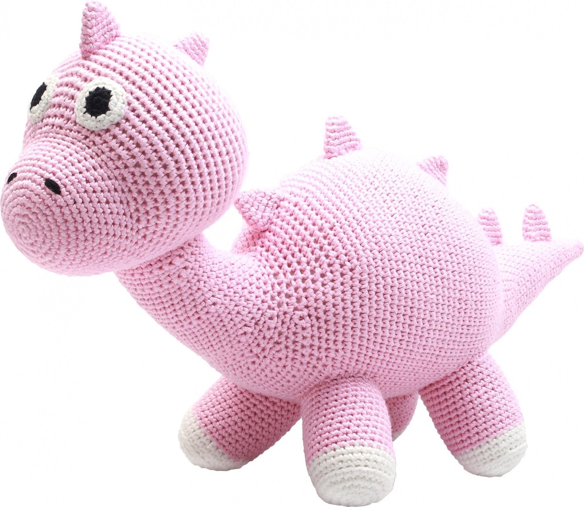Naturezoo Knuffeldier Dino Xl Gehaakt 40 Cm Roze