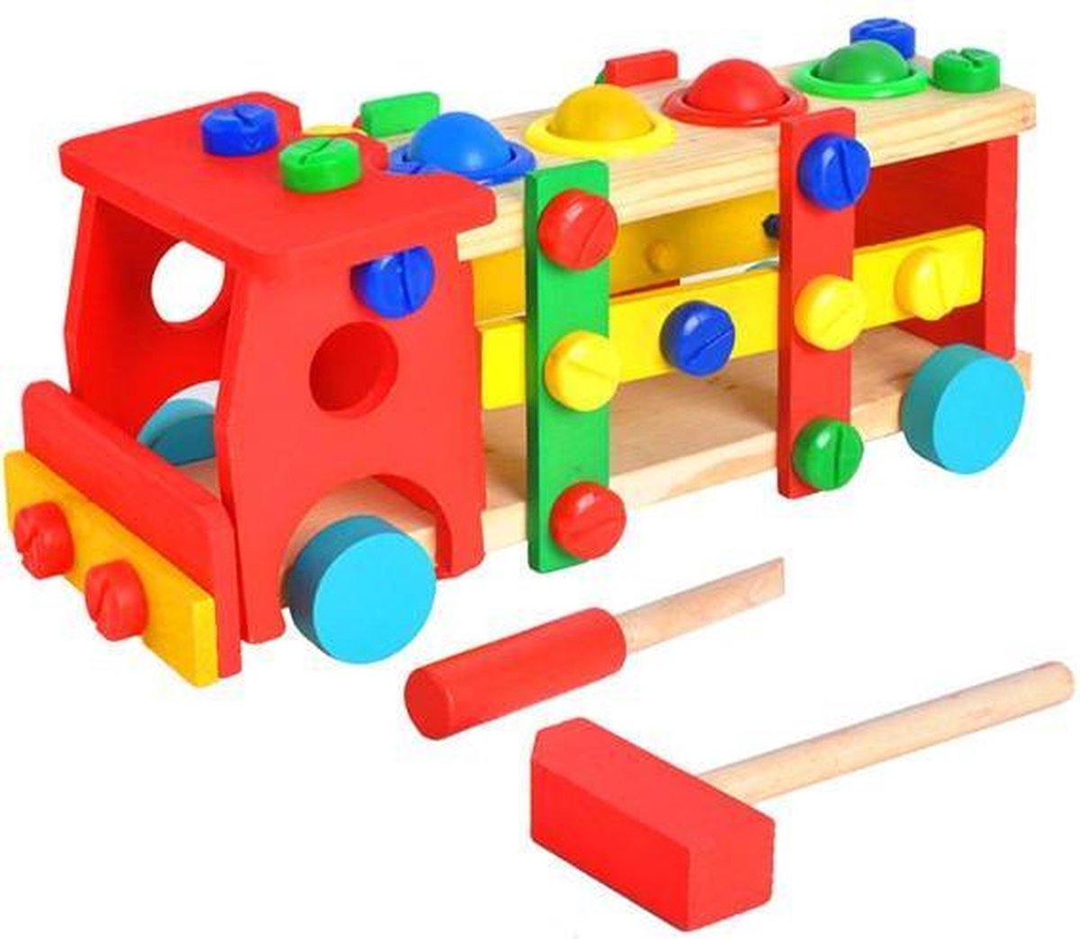 Houten Werkvoertuigen - Houten Bouwtruck - Houten Speelgoed - Houten Truck - Houten Speelgoed Vrachtwagens - kinderen Educatief Speelgoed - Kinderen ontwikkeling Speelgoed