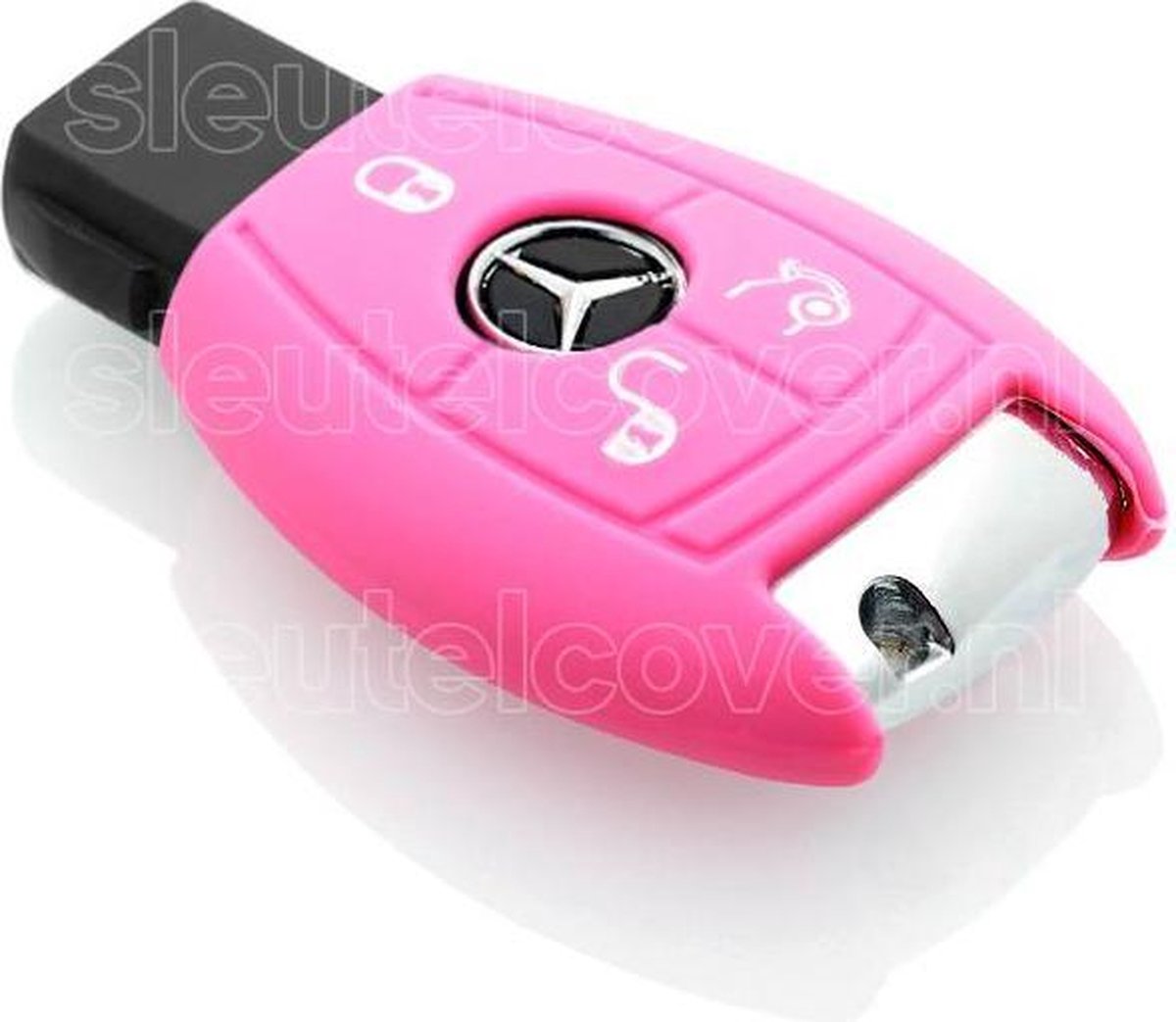 Mercedes SleutelCover - Roze / Silicone sleutelhoesje / beschermhoesje autosleutel