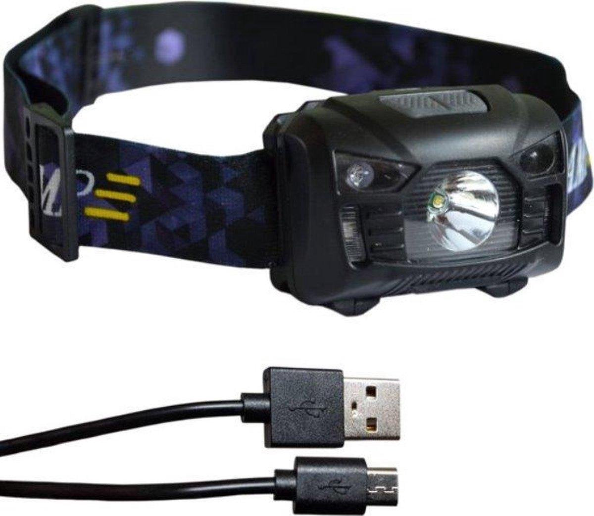 LOUZIR LED Hoofdlamp USB Oplaadbaar en waterdicht -Bewegingssensor - Accu 1200mAh - Hoofdlampje - Hoofd Zaklamp-  LED koplamp