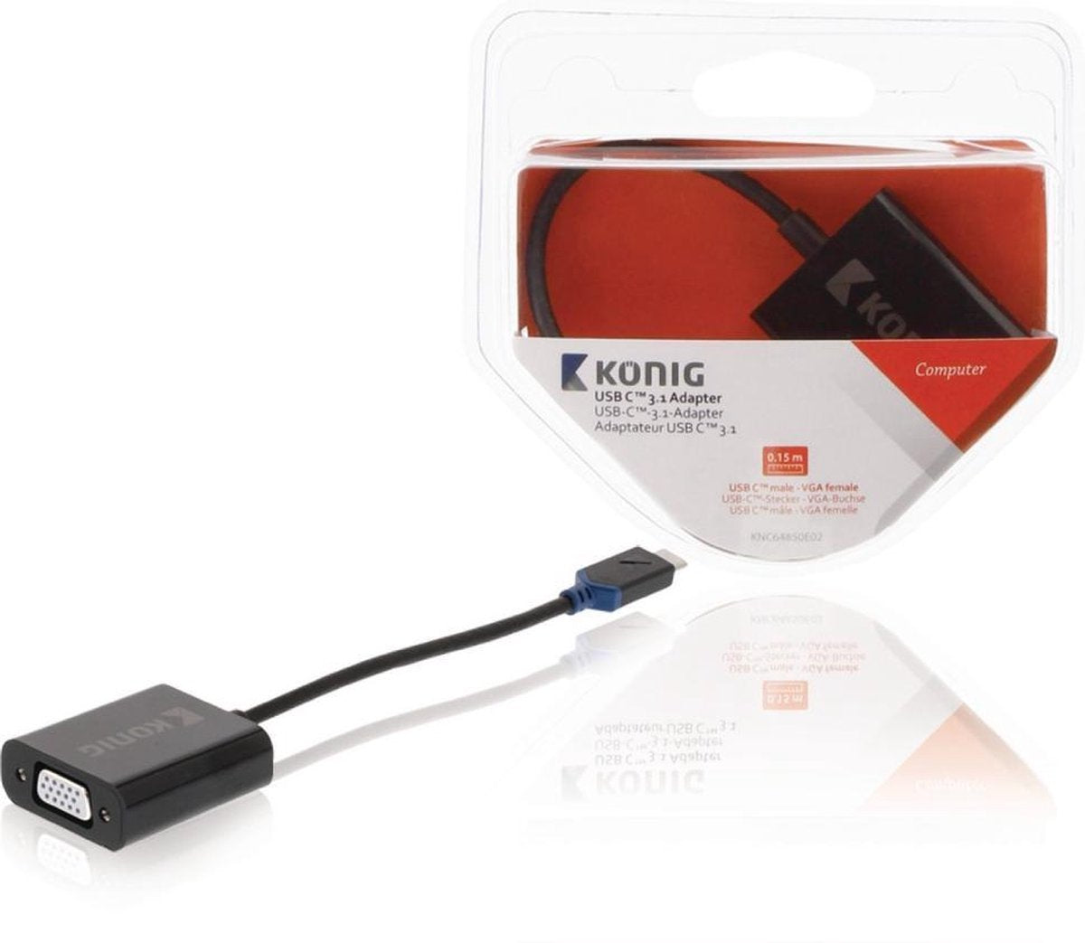 Konig USB-C naar VGA adapter - 0