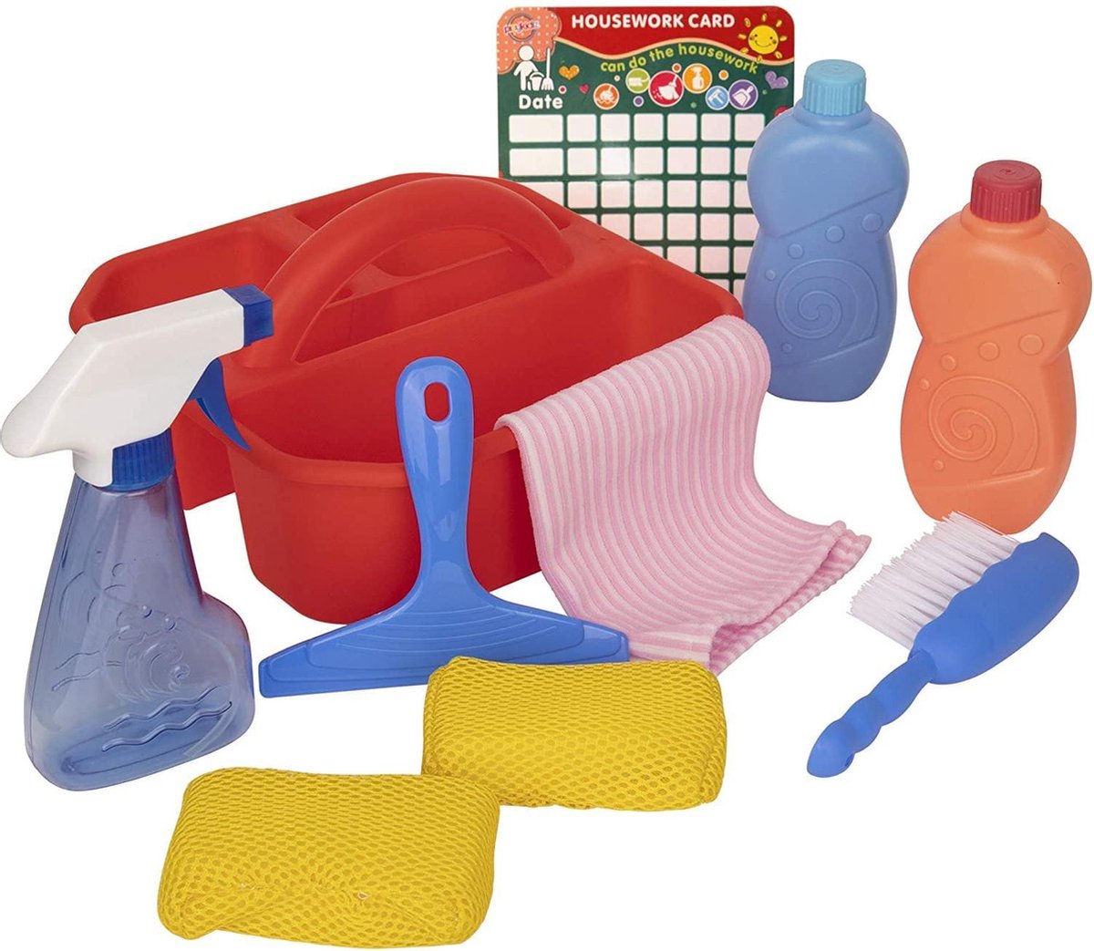 Playkidz Cleaning Caddy 10pc Set - Schoonmaakmiddel Set