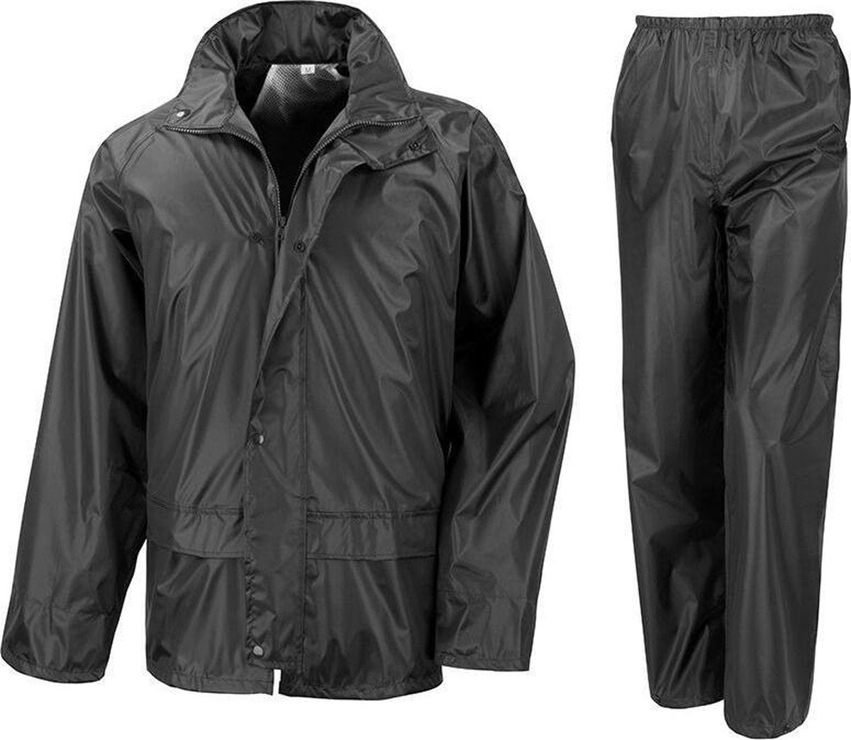 Regenpak winddicht zwart voor meisjes - Regenjas / regenbroek - Regenkleding voor kinderen XS (98-104)
