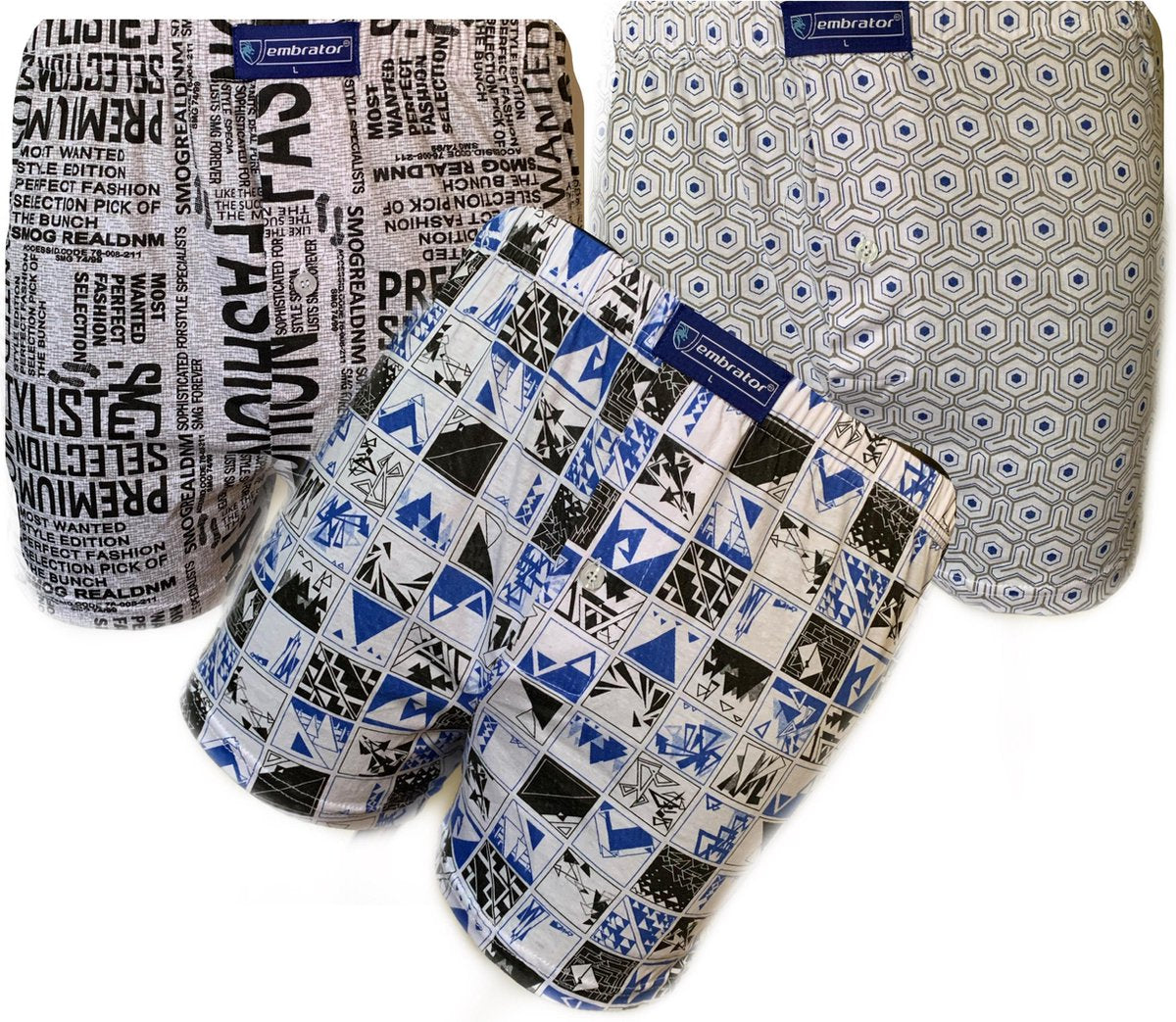 Embrator 3-pack mannen Boxershorts Loose Fit katoen maat L