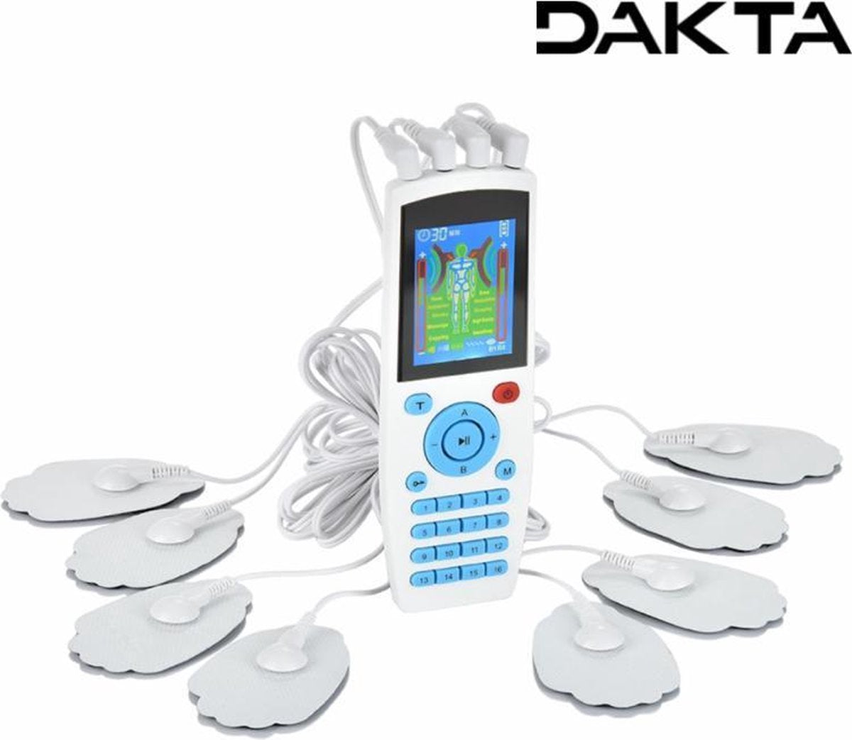 Dakta® EMS Apparaat | Spierstimulator | Tens Trainer | Elektroden Therapie | Spierstimulatie | Pijnverlichting | Massage Apparaat | Oplaadbaar | 16 Modi