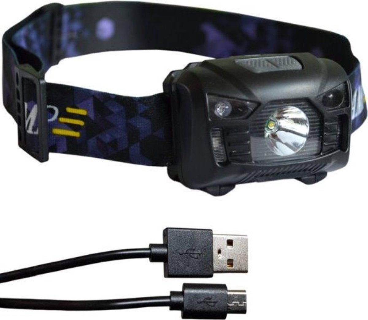 Hoofdlamp LED oplaadbaar | waterdicht | accu 1200mAh | zwart | KMHL009
