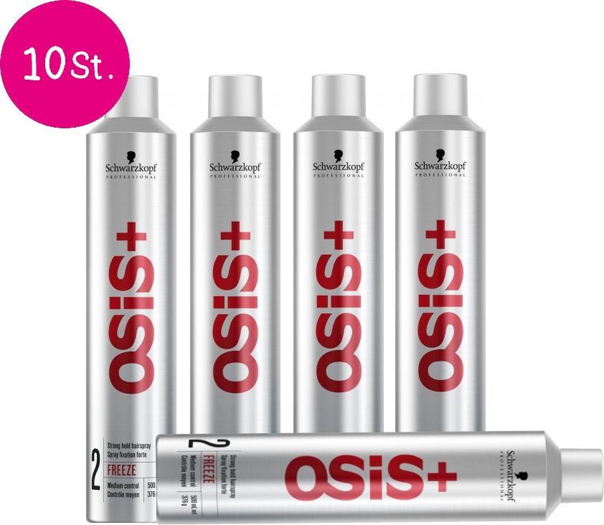 10x Schwarzkopf Osis Freeze Hairspray 500ml