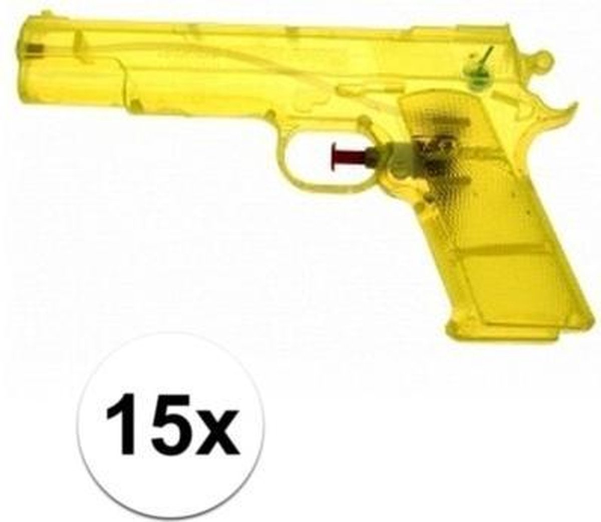 15x Voordelige gele speelgoed waterpistolen 20 cm