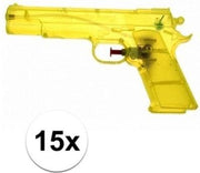 15x Voordelige gele speelgoed waterpistolen 20 cm