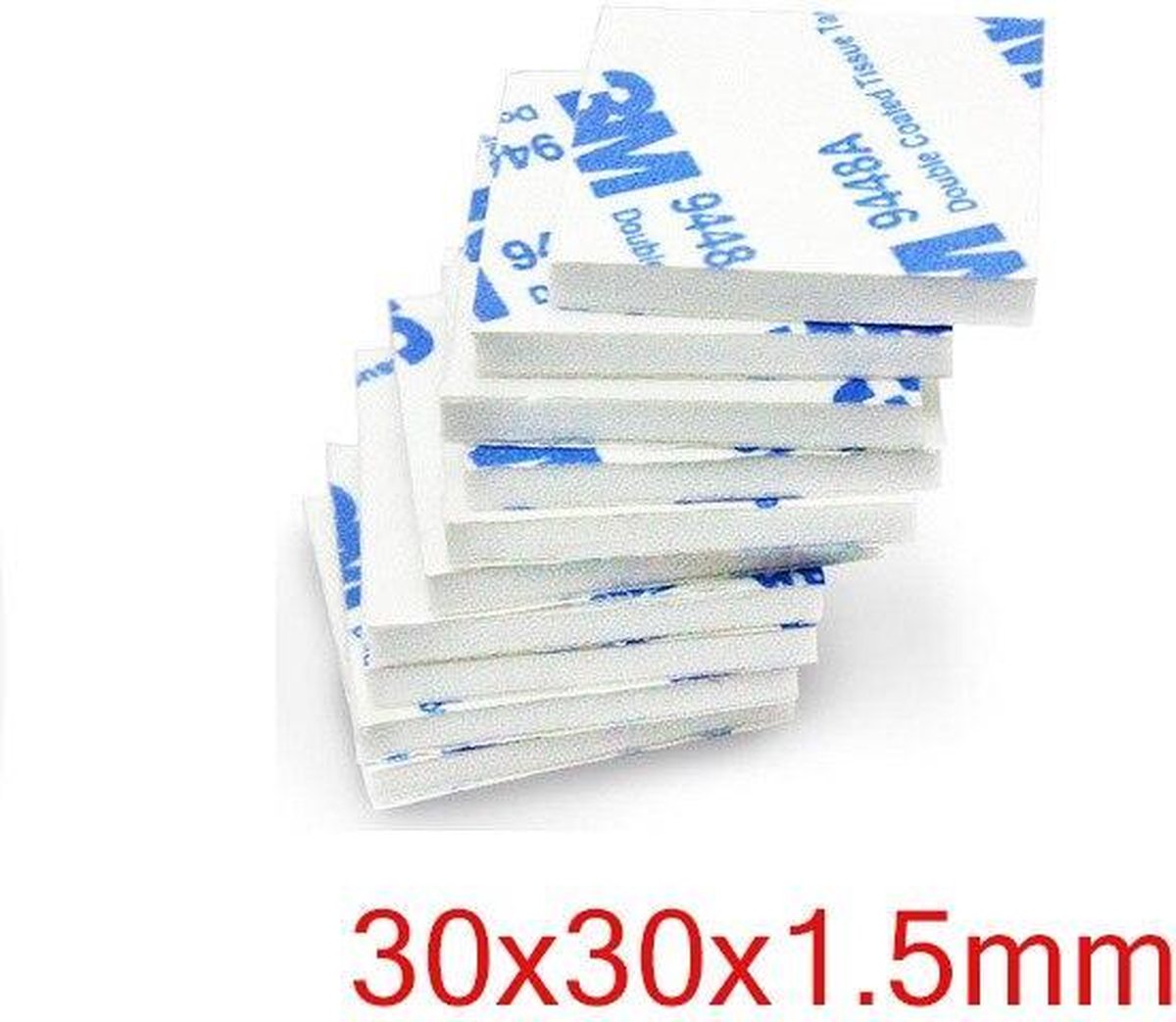 3M Dubbelzijdige Stickers - 10 STUKS - Plakkers - Extra Sterk - Ophangen Poster en Foto - Knutselen - 30 x 30 x 1.5 mm - Plakkertjes - Klevers - Montage - DIY