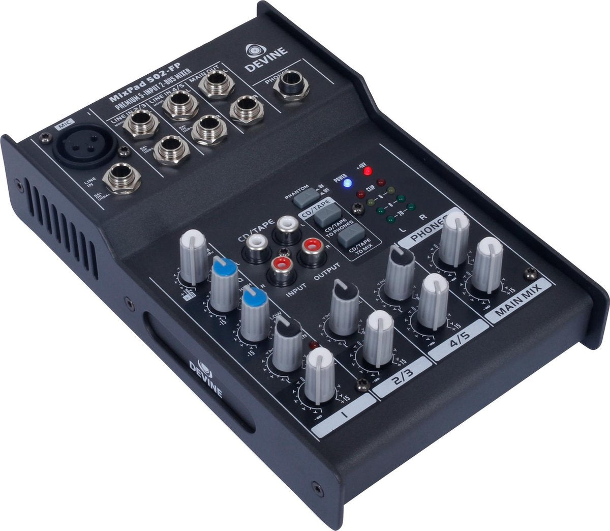 Devine MixPad 502 professionele 5-kanaals mixer