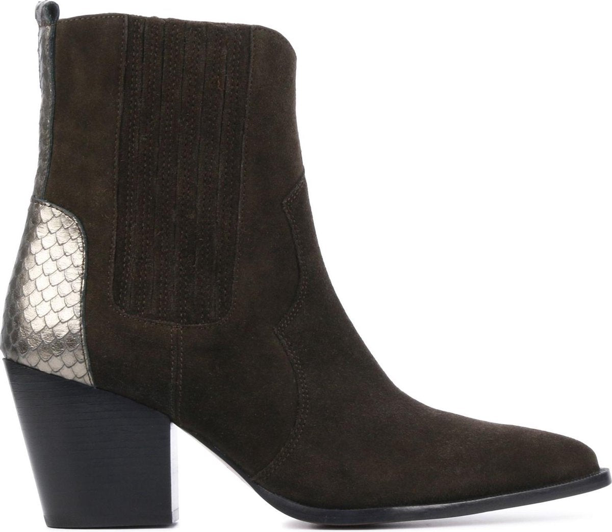 Toral Vrouwen Suède Slangenprint Cowboylaarzen / Laarzen / Damesschoenen 12226 sue - Bruin - maat 38