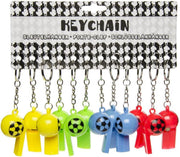 12 stuks sleutelhanger voetbalfluitje - uitdeelcadeautjes