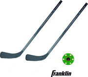 Franklin streethockey set - Sceptor sticks (2stuks) en Pro Commander straathockey Puck - groen - 75mm