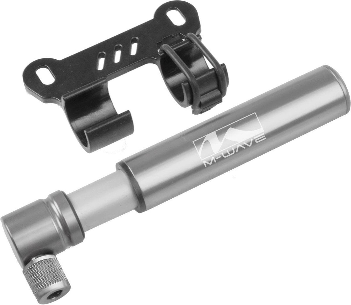 M-wave Minipomp Air Midget Met Houder 12 Cm Zilver