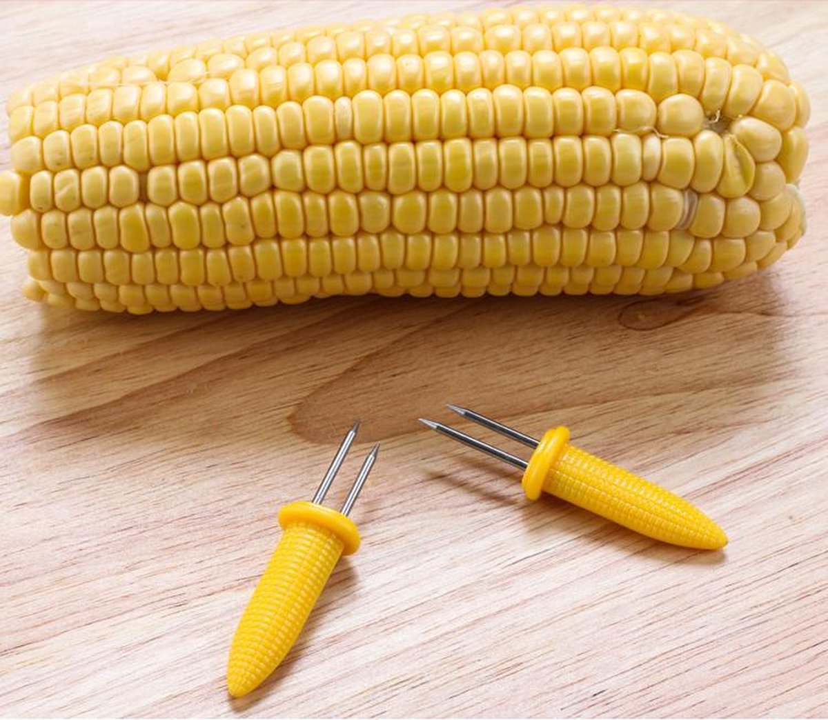 WiseGoods Premium Maishouder - Mais Houder Set - Vorkjes - Spiezen - Makkelijk Mais Eten - Mais Grillen - BBQ - 12 Stuks