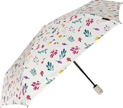 Smati Fleurs  Opvouwbare Stormparaplu - Compact Auto - Auto Open/Dicht - ø 97 cm - Fleurs   Wit