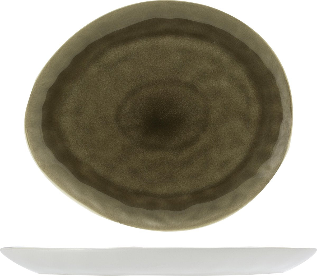 Cosy&Trendy Spirit Olive Bord - Ovaal - 15 cm x 11 cm - Set-6