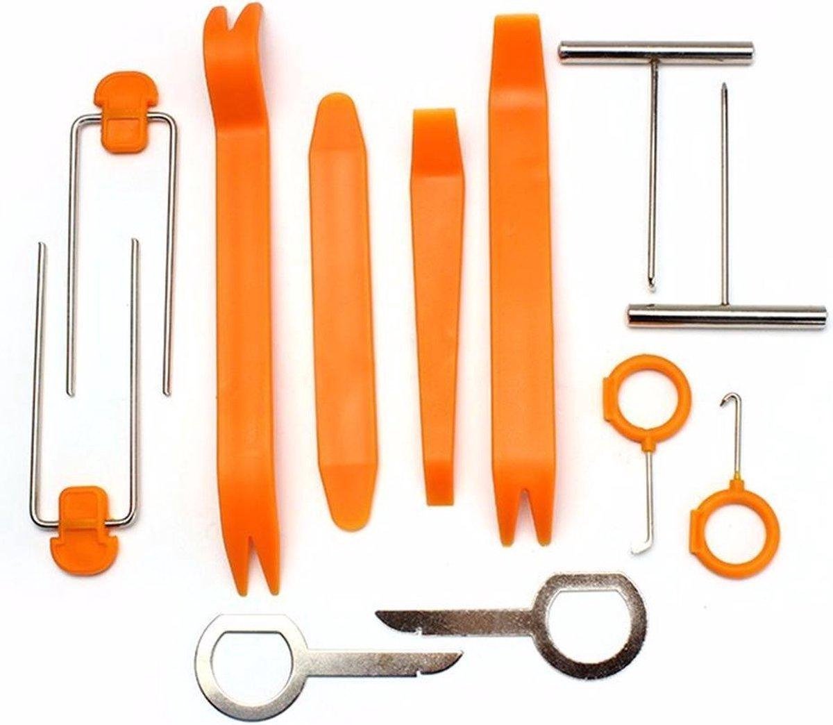 LOUZIR Auto interieur demontage gereedschap set - 12-delige - Deurpaneel - Autoradio - Ontmantel set - Auto bekleding spatel set -geschikt voor - Audi - Bmw - Volkswagen