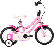 vidaXL Kinderfiets 12 inch wit en roze