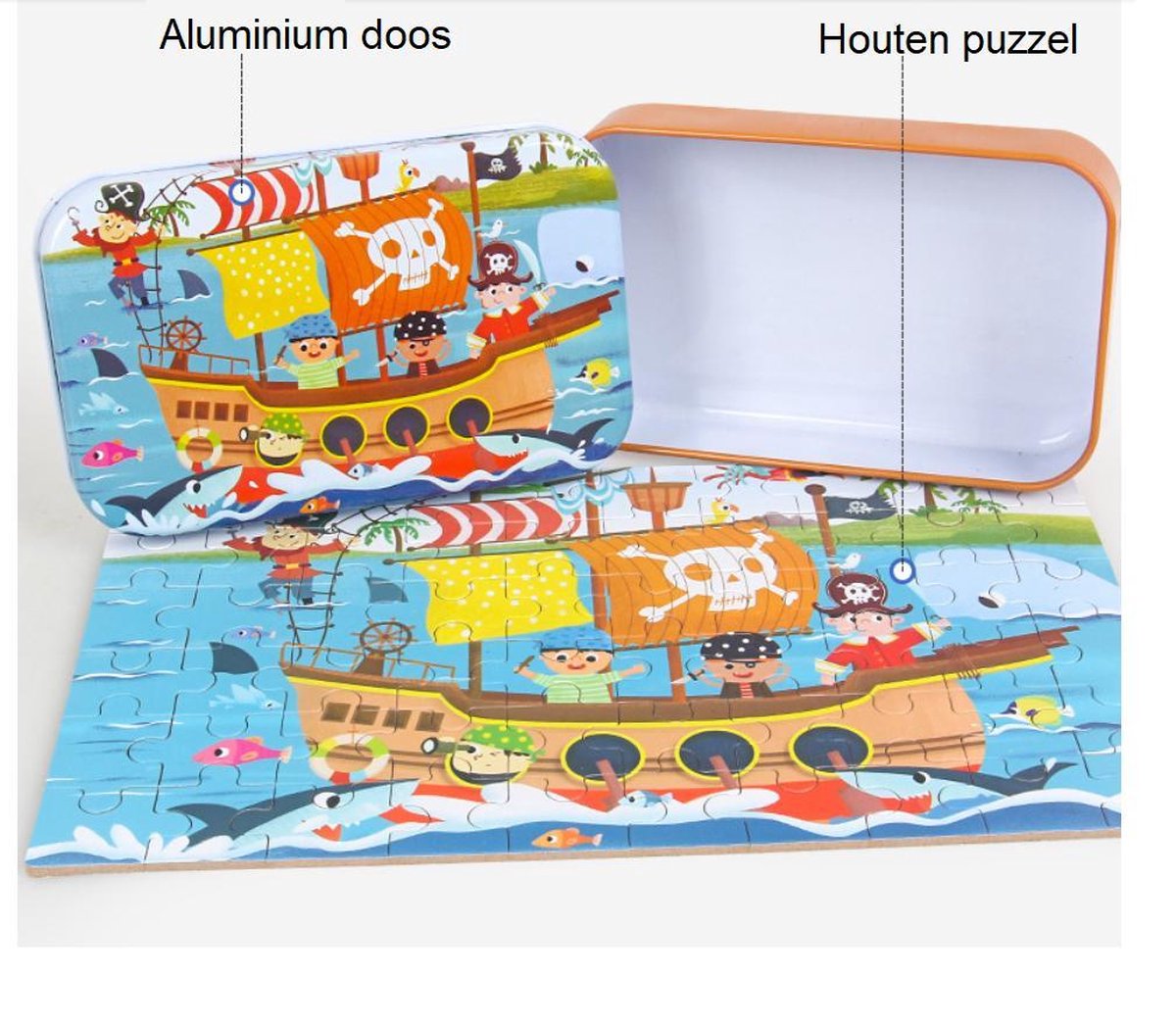 Houten puzzel 60 stuks - kinder puzzel - Educatief speelgoed peuters en kleuters