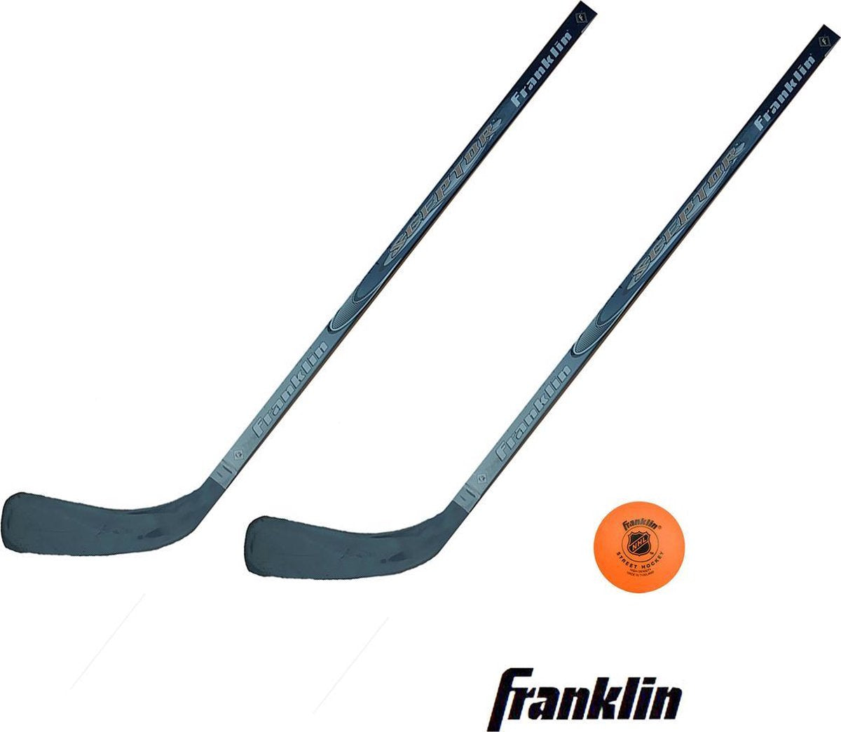 Franklin streethockey set - Sceptor sticks (2stuks) en straathockeybal 65mm Oranje