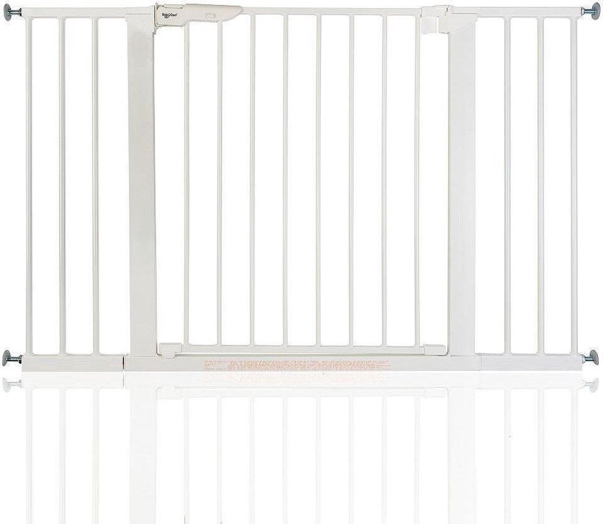 BabyDan - Premier  PLUS - Wit - Klemhek met 6 spijlen uitbreiding  H:72cm Breed: 112cm tot 119.3 cm - (met gratis wall-cups  Montage zonder boren of schroeven )