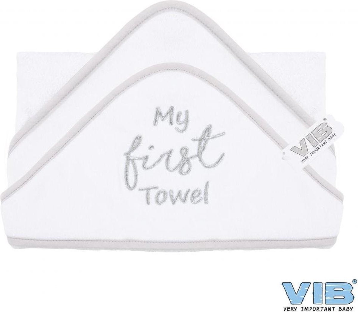 Vib badcape Wit + Zilver (my first towel)