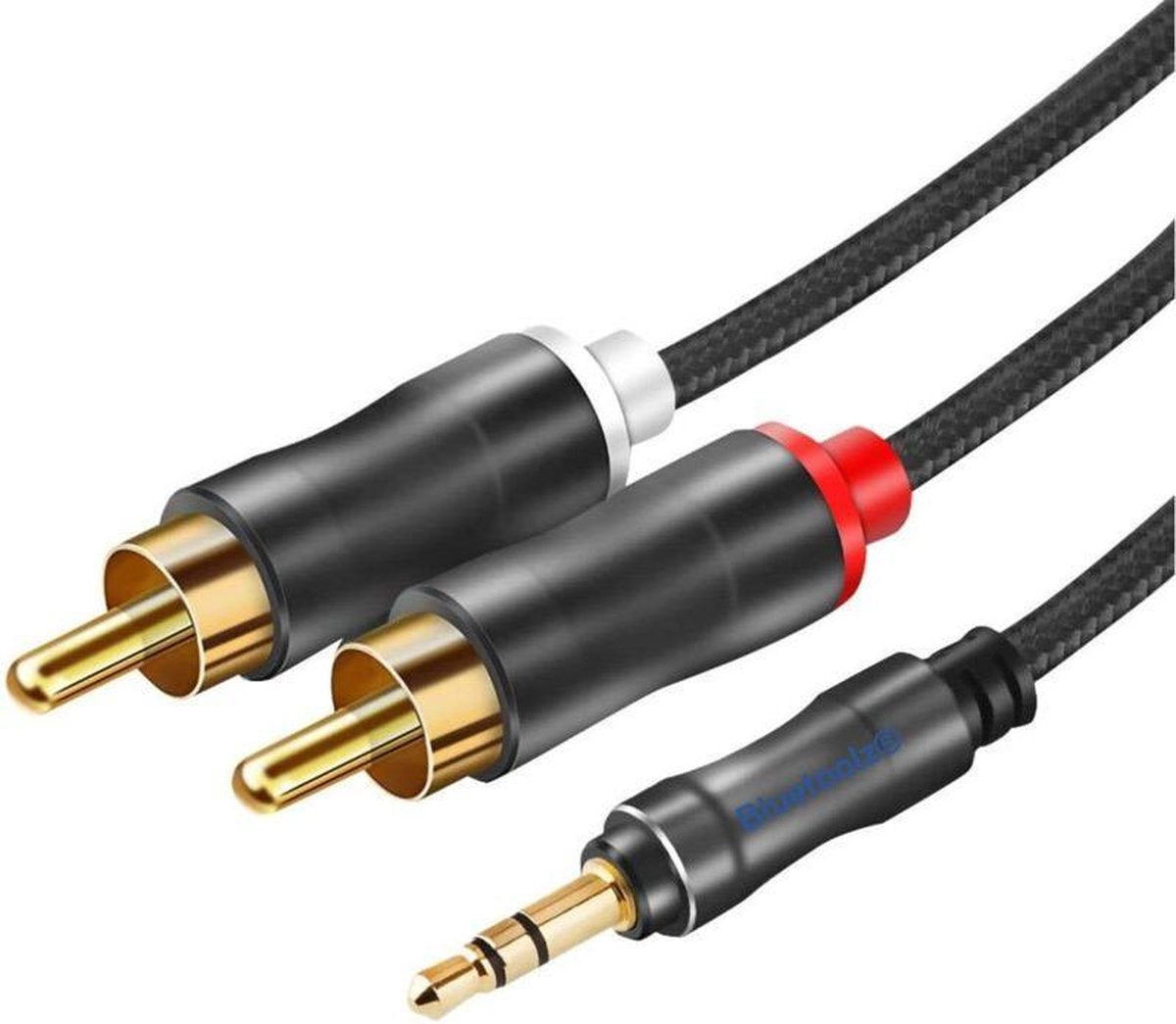 Bluetoolz® AUX adapter: 3.5 mm naar 2 x RCA cross interlink - 1m