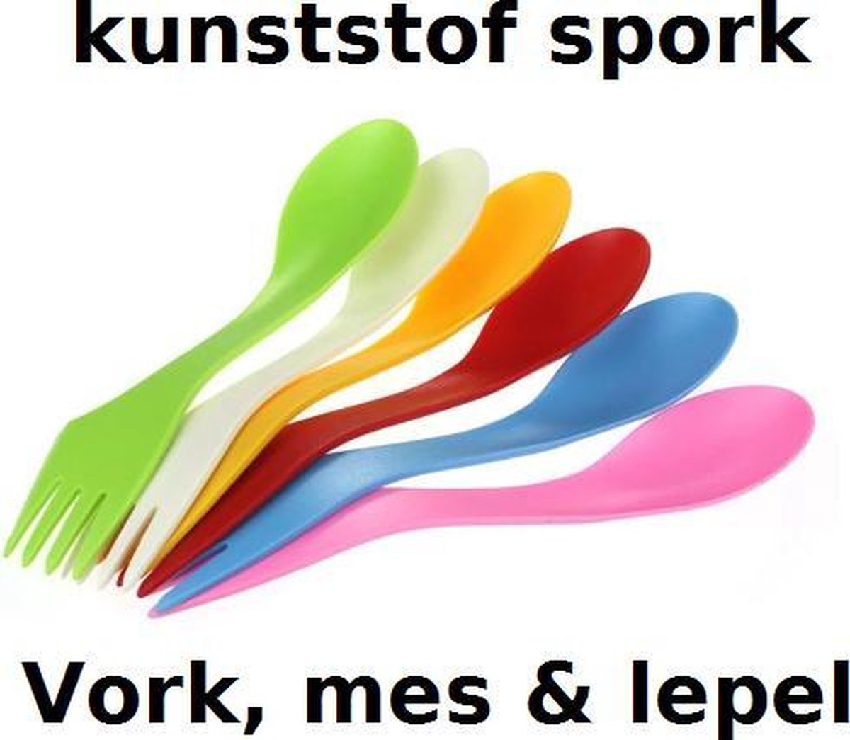 Allesvoordeliger Spork gekleurd kunststof - diverse kleuren