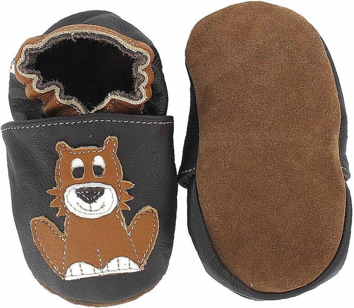 Hobea babyslofjes L�we Leo dunkelbraun Maat: 16-17 (12