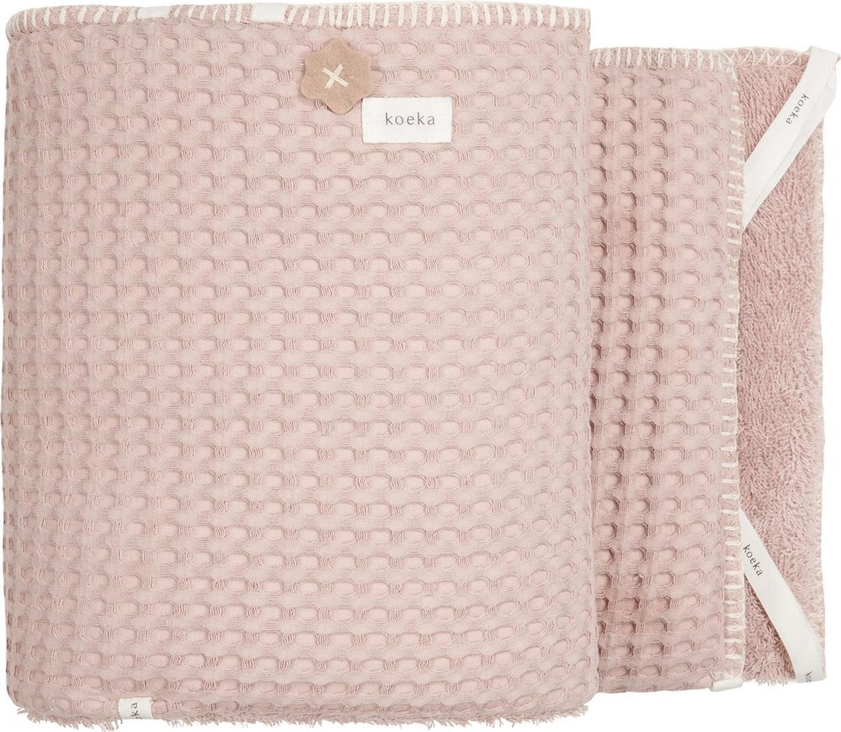 Koeka Bedbumper / parkomranding wafel Amsterdam - grey pink 180x30cm