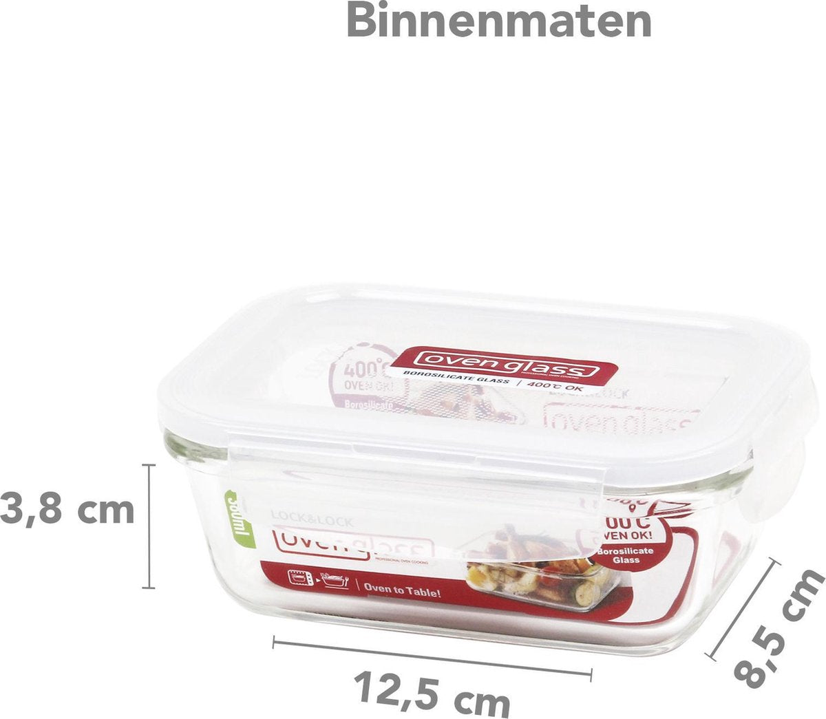 Lock&Lock Ovenschaaltje met deksel - 380 ml - 15 x 11 cm