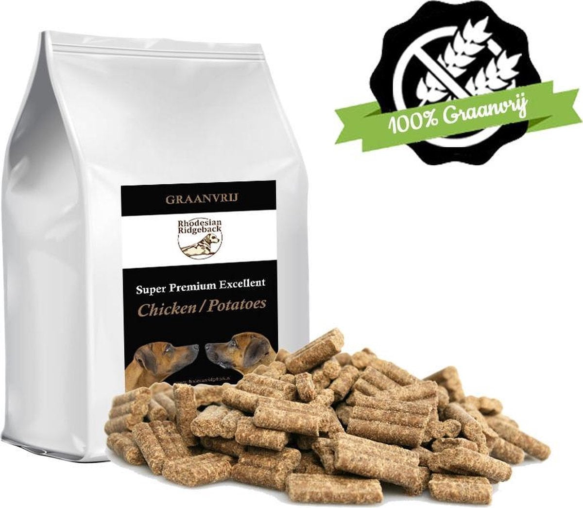 Geperste brokken kip aardappel 10 KG - Rhodesian Ridgeback